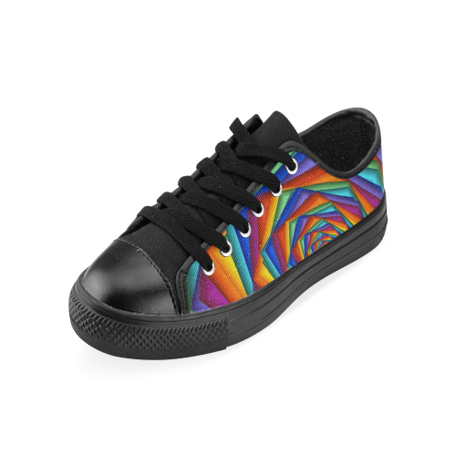 Psychedelic Rainbow Spiral Men's Classic Canvas Shoes (Model 018)