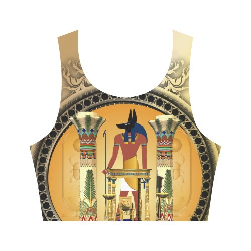 Anubis, golden design Women's Crop Top (Model T42)