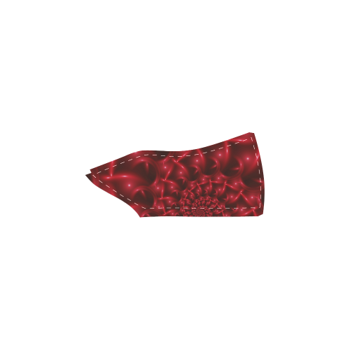 Digital Art Glossy Red Spiral Fractal Men's Slip-on Canvas Shoes (Model 019)