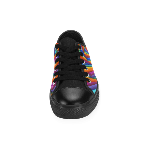 Psychedelic Rainbow Spiral Men's Classic Canvas Shoes (Model 018)