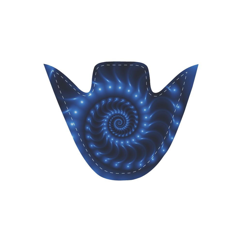 Digital Art Glossy Blue Spiral Fractal Men's Unusual Slip-on Canvas Shoes (Model 019)