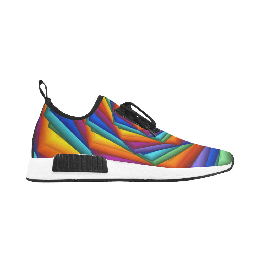 Psychedelic Rainbow Spiral Men’s Draco Running Shoes (Model 025)