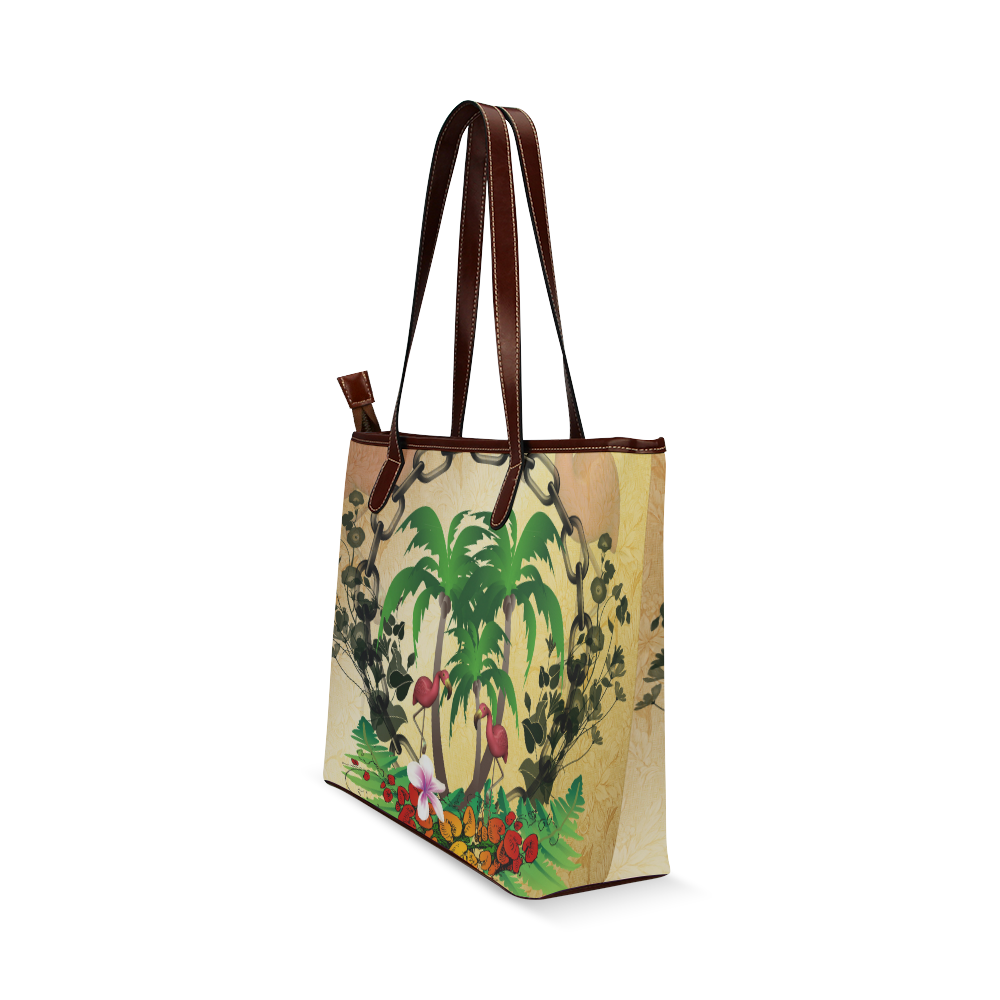 Tropical design Shoulder Tote Bag (Model 1646)