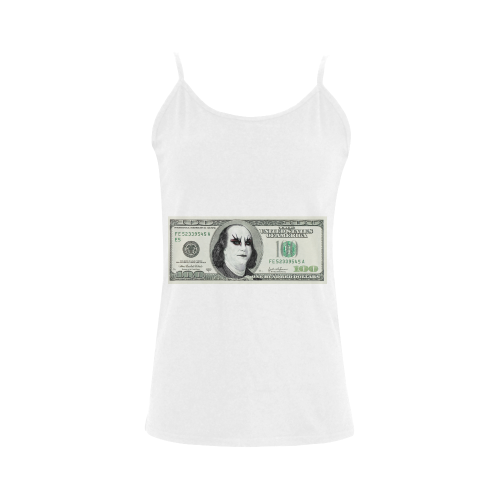 Funny Parody Gothic One Hundred Dollar Banknote Women's Spaghetti Top (USA Size) (Model T34)