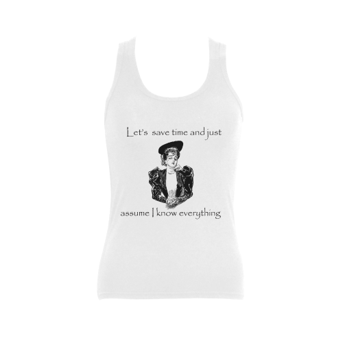 Funny Vintage Sassy Attitude Women's Shoulder-Free Tank Top (Model T35)