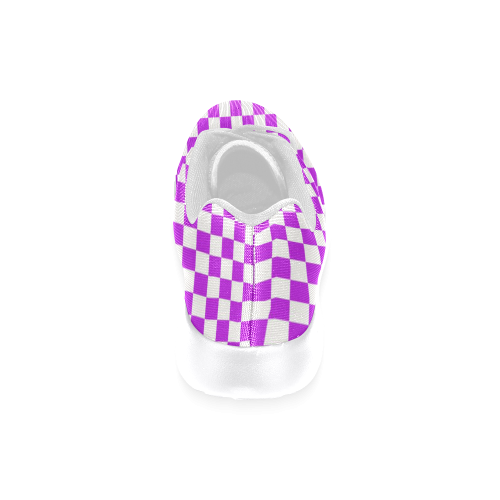 Bright Purple Gingham Women’s Running Shoes (Model 020)
