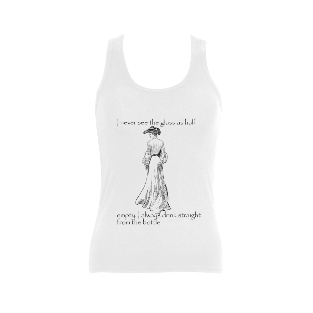 Funny Vintage Sassy Attitude Women's Shoulder-Free Tank Top (Model T35)