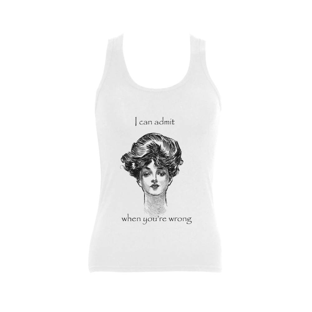 Vintage Sassy Attitude I Can Admit When You're Wrong Women's Shoulder-Free Tank Top (Model T35)