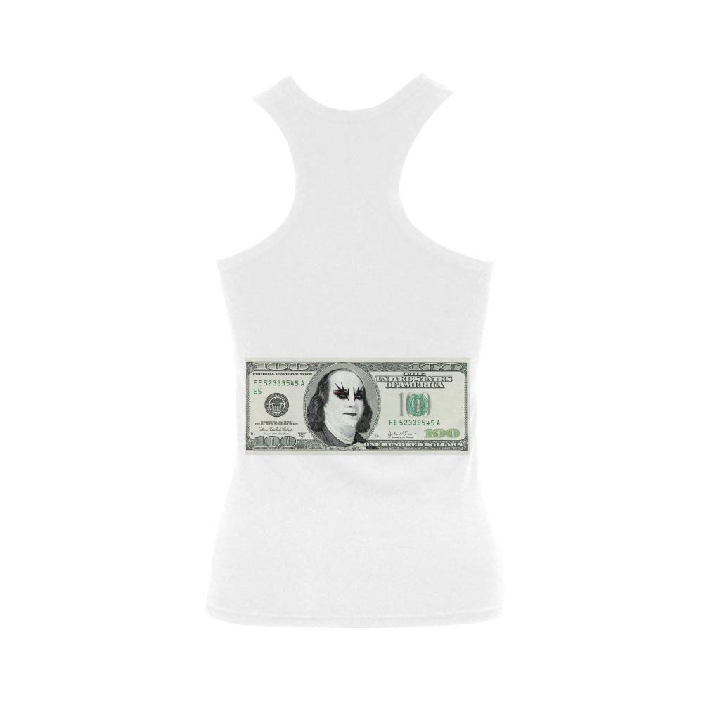 Funny Parody Gothic One Hundred Dollar Banknote Women's Shoulder-Free Tank Top (Model T35)