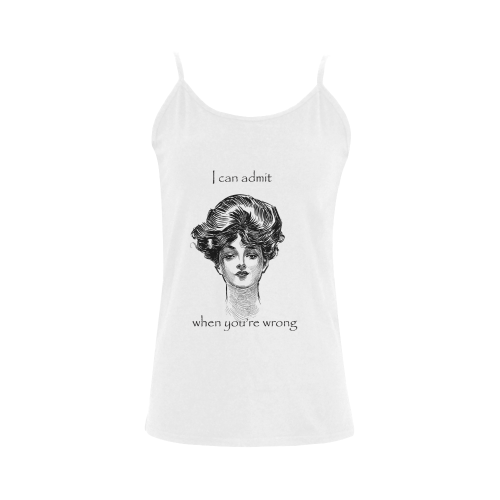 Vintage Sassy Attitude I Can Admit When You're Wrong Women's Spaghetti Top (USA Size) (Model T34)