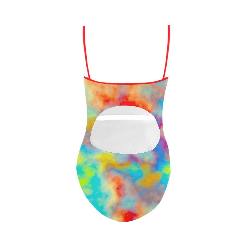 colorful abstract Strap Swimsuit ( Model S05)