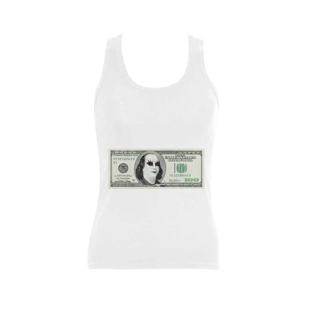 Funny Parody Gothic One Hundred Dollar Banknote Women's Shoulder-Free Tank Top (Model T35)
