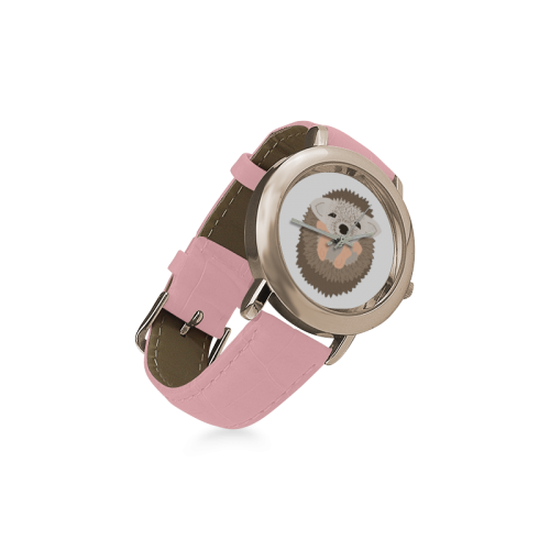 Baby Hedgehog Women's Rose Gold Leather Strap Watch(Model 201)