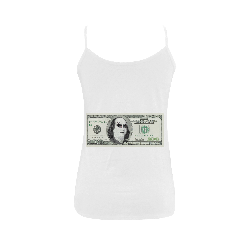 Funny Parody Gothic One Hundred Dollar Banknote Women's Spaghetti Top (USA Size) (Model T34)