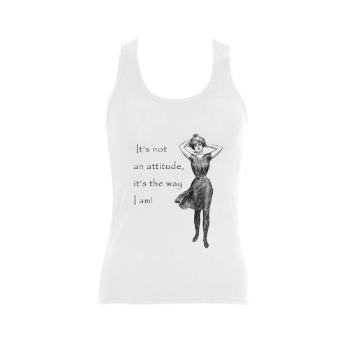 Funny Vintage Sassy Attitude Women's Shoulder-Free Tank Top (Model T35)