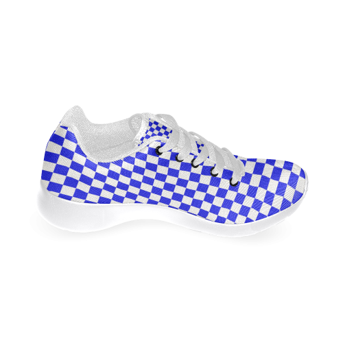 Bright Blue Gingham Women’s Running Shoes (Model 020)