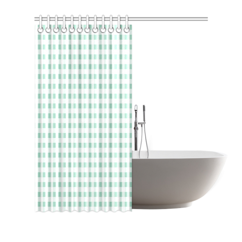 Mint Green Gingham Shower Curtain 72"x72"