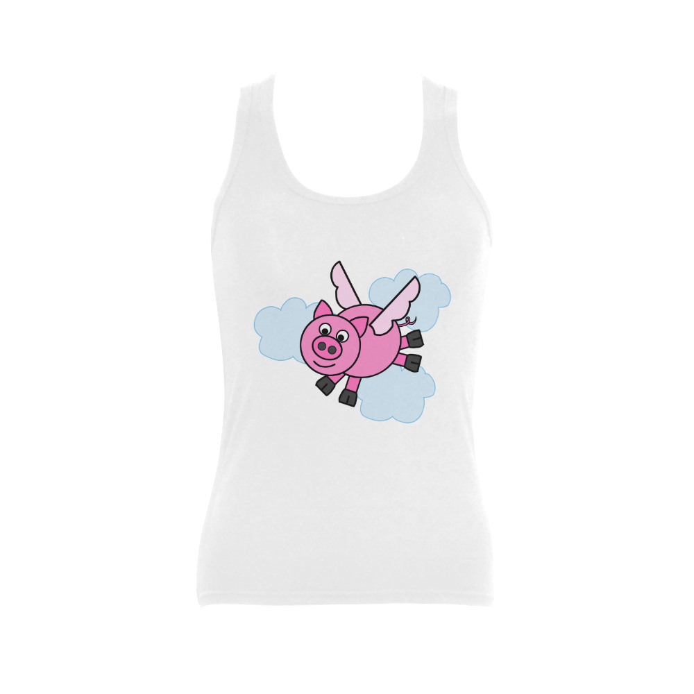 And Pigs Might Fly! Women's Shoulder-Free Tank Top (Model T35)