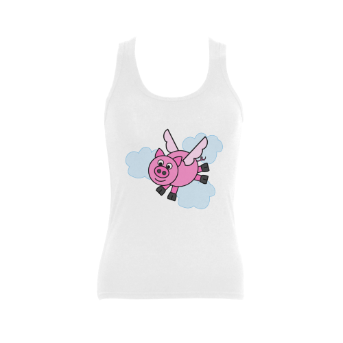 And Pigs Might Fly! Women's Shoulder-Free Tank Top (Model T35)