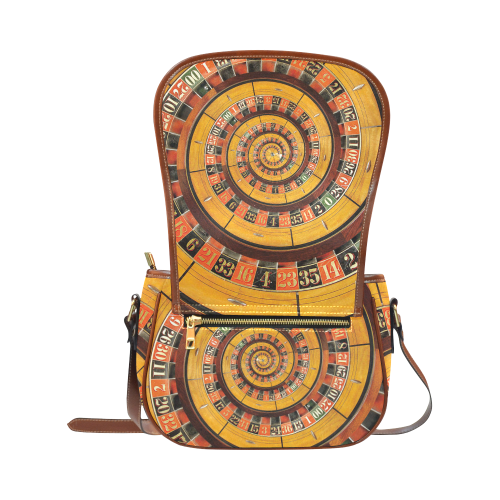 Casino Roullette Wheel Spiral Droste Saddle Bag/Small (Model 1649) Full Customization