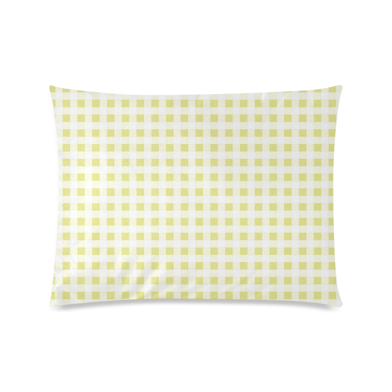 Pale Yellow Gingham Custom Picture Pillow Case 20"x26" (one side)