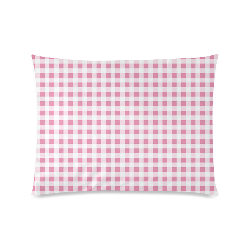 Petal Pink Gingham Custom Picture Pillow Case 20"x26" (one side)