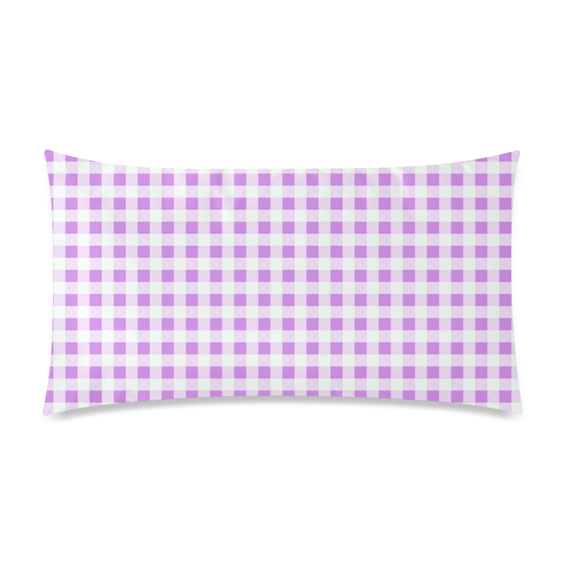 Lavender Gingham Rectangle Pillow Case 20"x36"(Twin Sides)