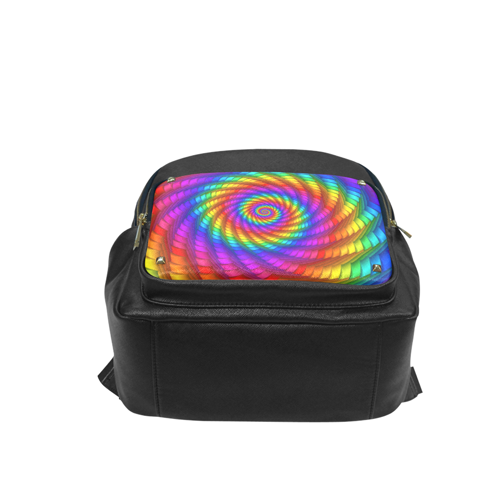 Pyschedelic Rainbow Spiral Campus backpack/Large (Model 1650)