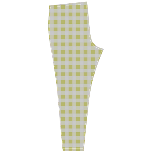 Pale Yellow Gingham Cassandra Women's Leggings (Model L01)