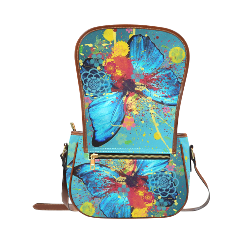 Beautiful Butterfly Saddle Bag/Small (Model 1649) Full Customization
