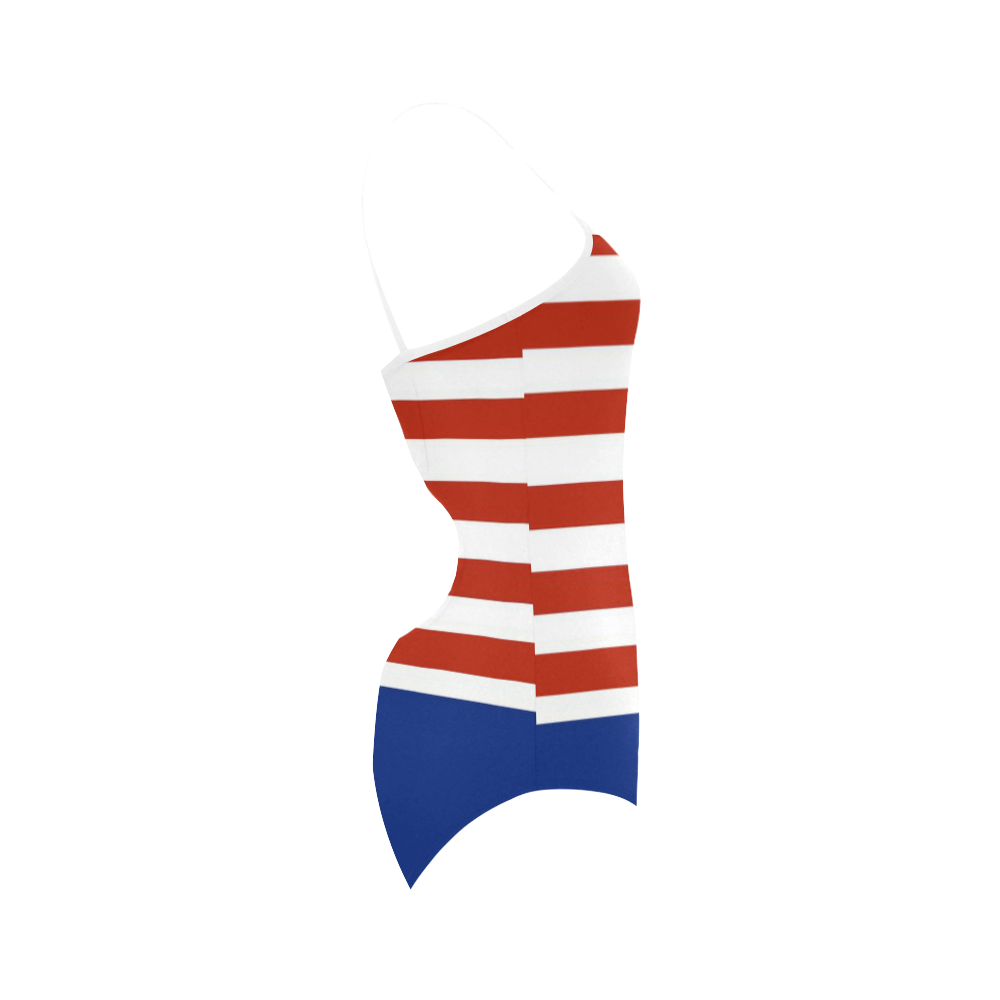 Red White And Blue Stripes Strap Swimsuit Model S05 Id D249631