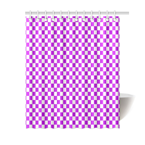 Bright Purple Gingham Shower Curtain 60"x72"