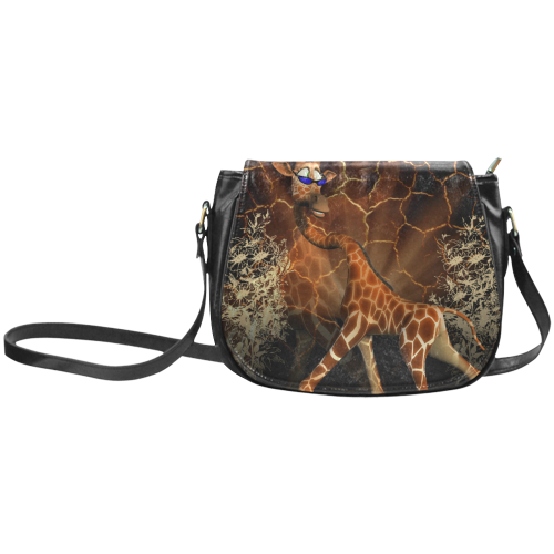 Funny giraffe with sunglasses Classic Saddle Bag/Large (Model 1648)