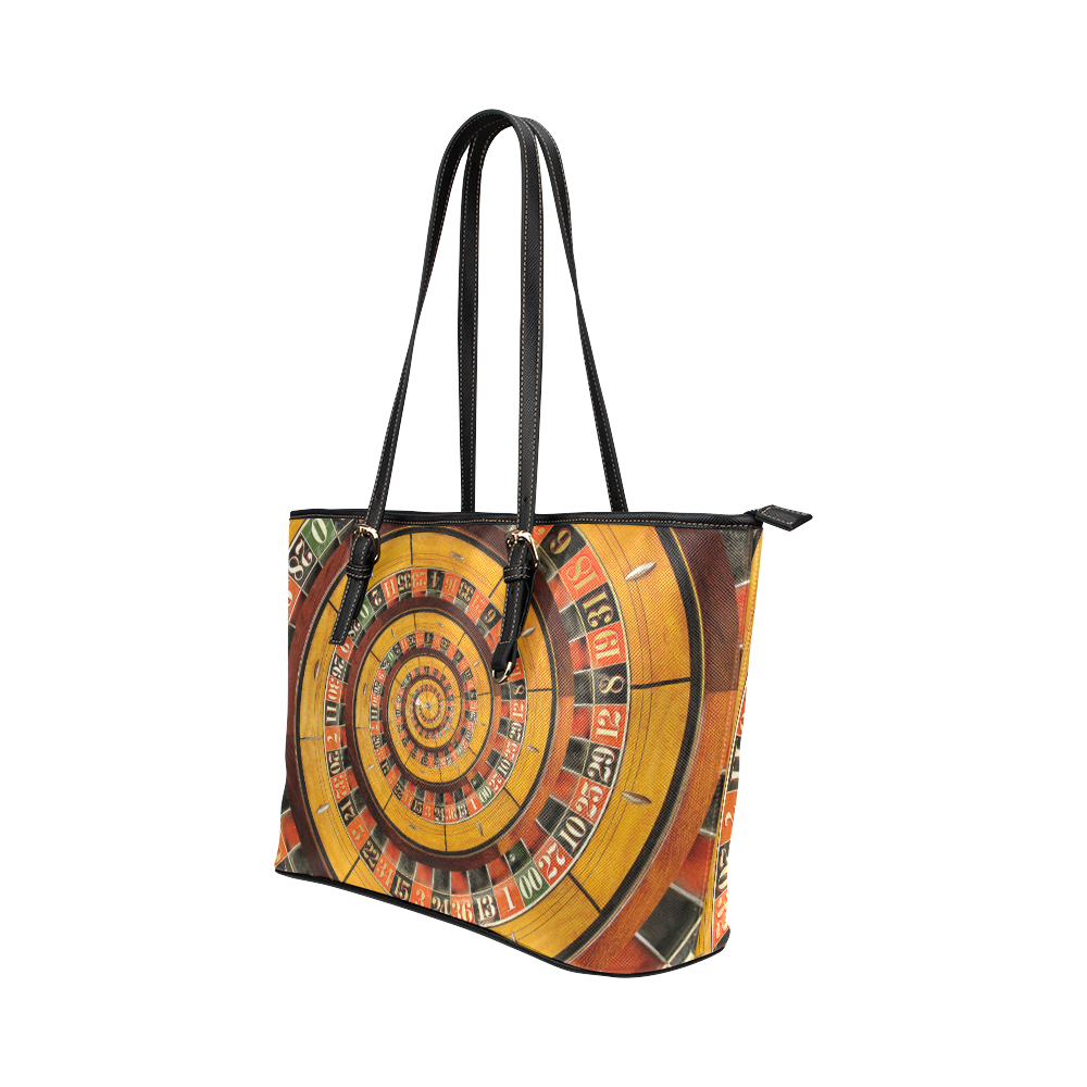 Dice Casino Pattern Print Leather Tote Bag main image 0