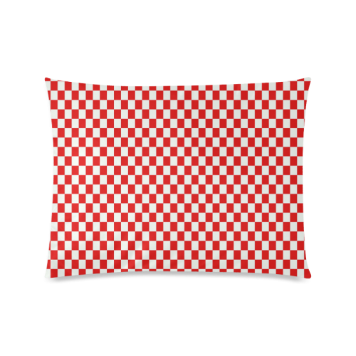 Bright Red Gingham Custom Picture Pillow Case 20"x26" (one side)