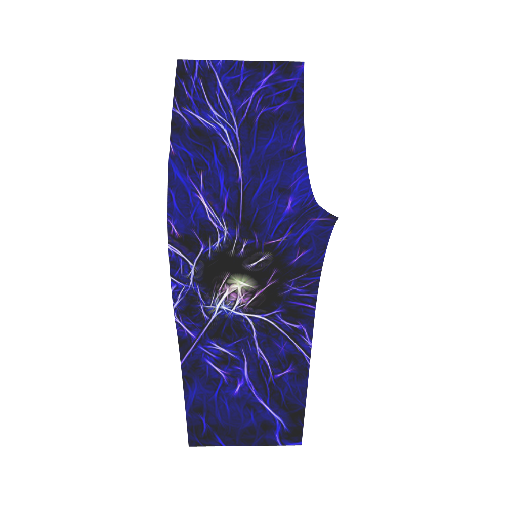 Blue Petunia Topaz Hestia Cropped Leggings (Model L03)