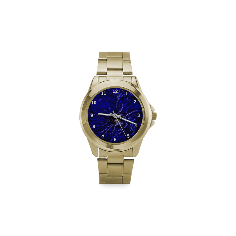 Blue Petunia Topaz Custom Gilt Watch(Model 101)