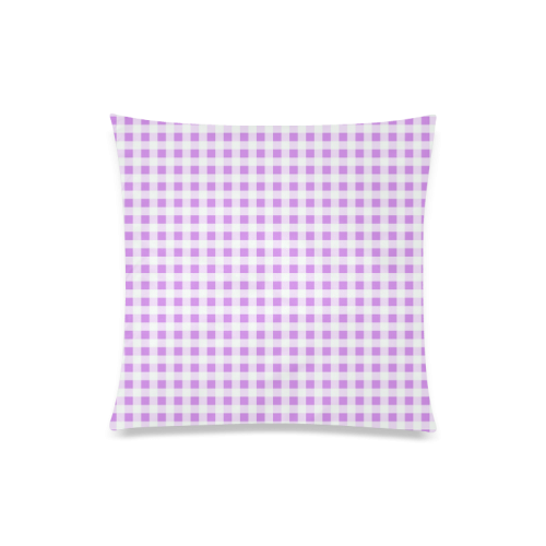Lavender Gingham Custom Zippered Pillow Case 20"x20"(One Side)