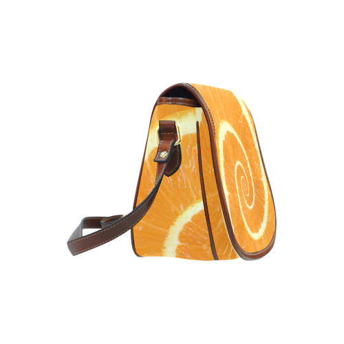 Citrus Orange Spiral Droste Saddle Bag/Large (Model 1649)