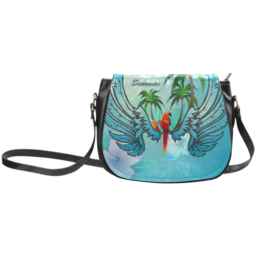 Summer, cute parrot Classic Saddle Bag/Small (Model 1648)