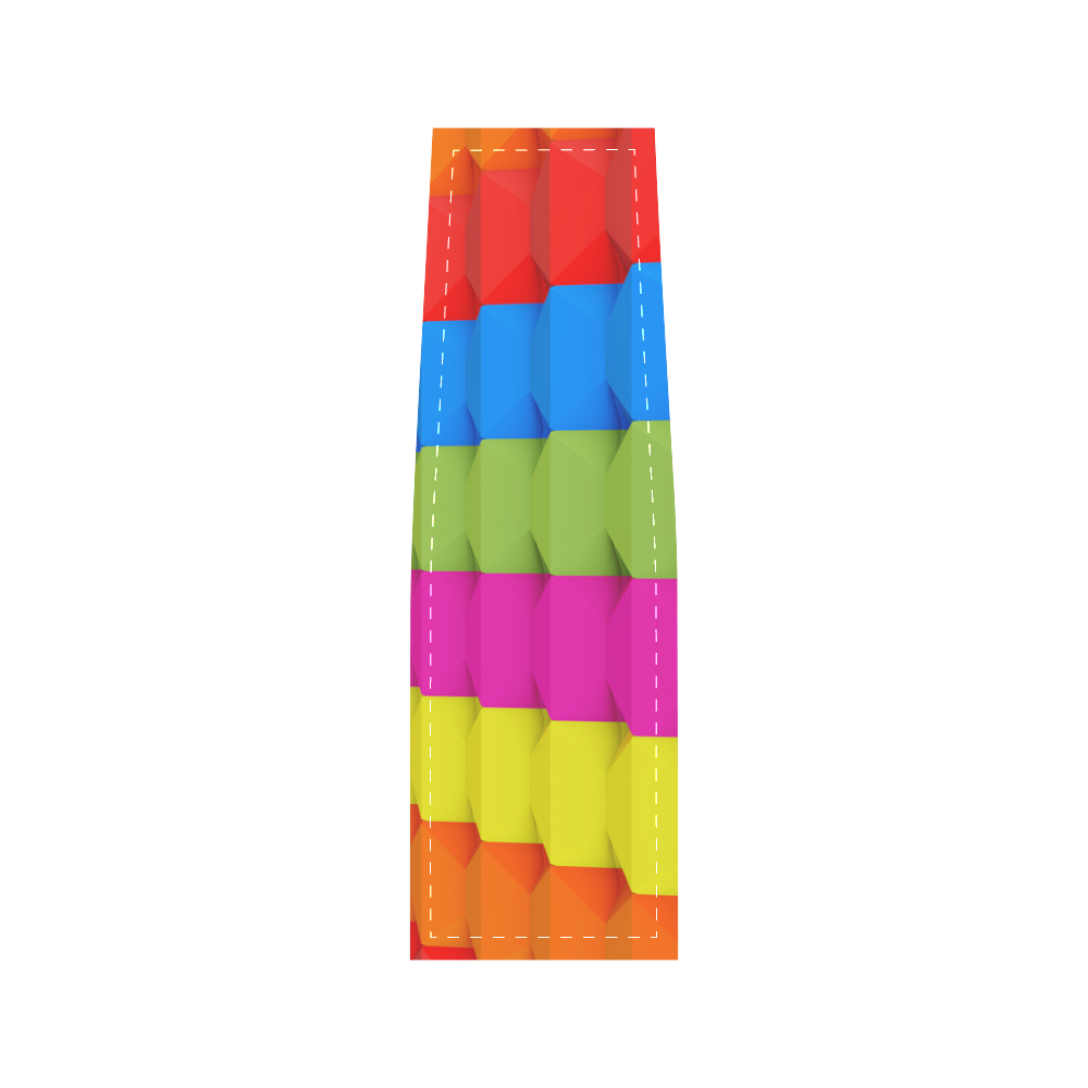 Abstract Geometric 3d Colorful Blocks Saddle Bag/Small (Model 1649) Full Customization