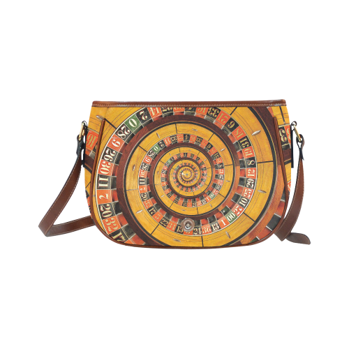 Casino Roullette Wheel Spiral Droste Saddle Bag/Large (Model 1649)