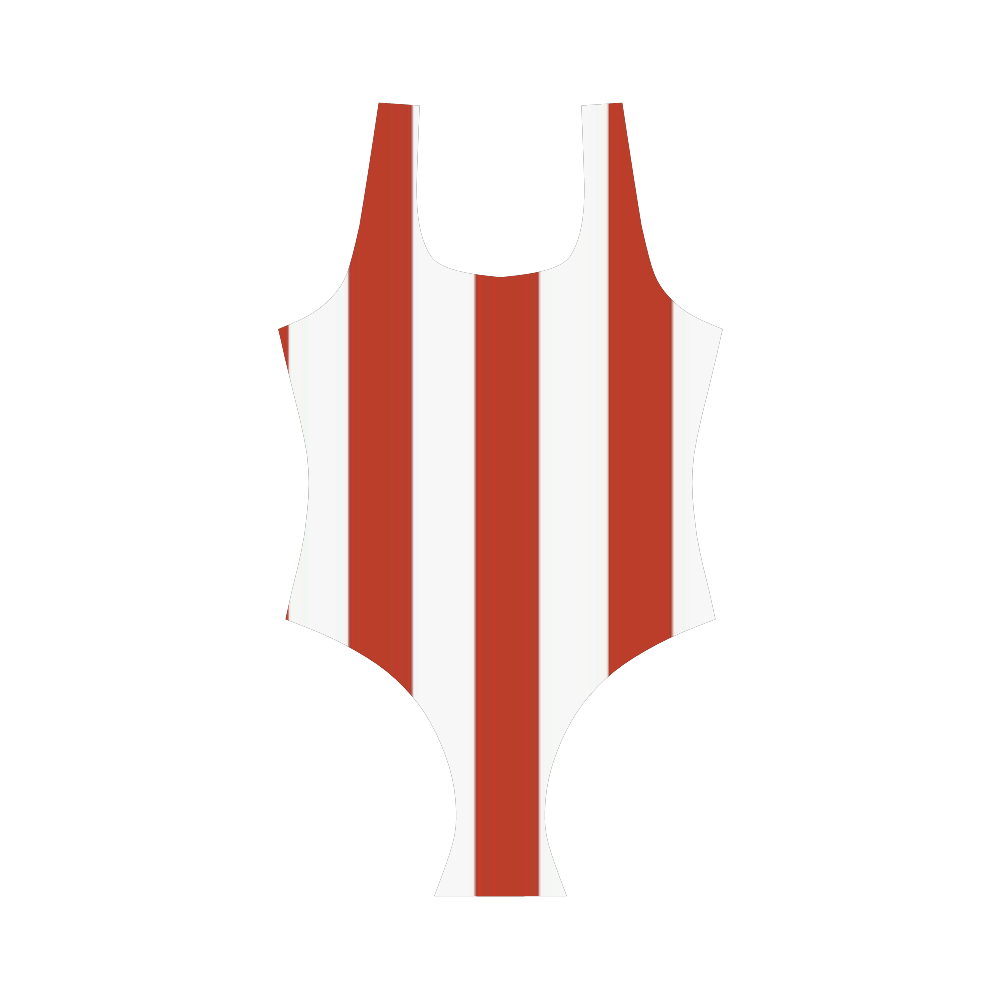 red white and blue stripes and stars 5 Vest One Piece Swimsuit (Model S04)