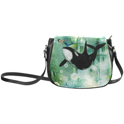 Orca with mermaid Classic Saddle Bag/Large (Model 1648)