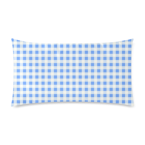 Sky Blue Gingham Rectangle Pillow Case 20"x36"(Twin Sides)