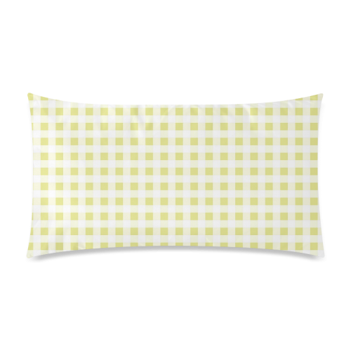 Pale Yellow Gingham Rectangle Pillow Case 20"x36"(Twin Sides)