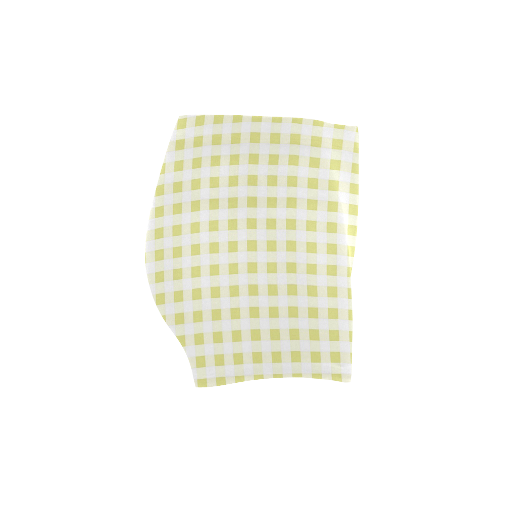 Pale Yellow Gingham Briseis Skinny Shorts (Model L04)