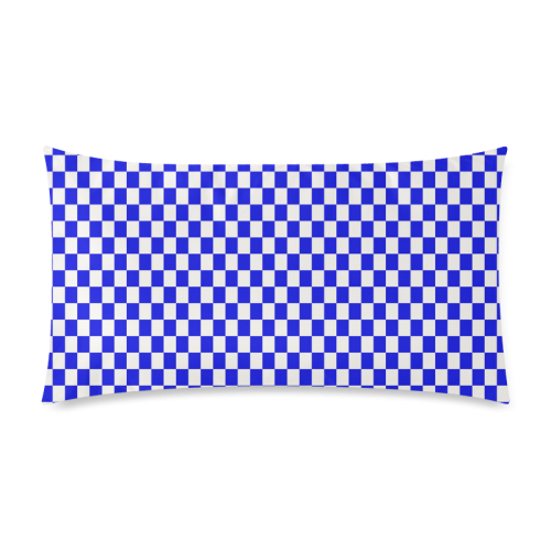 Bright Blue Gingham Rectangle Pillow Case 20"x36"(Twin Sides)