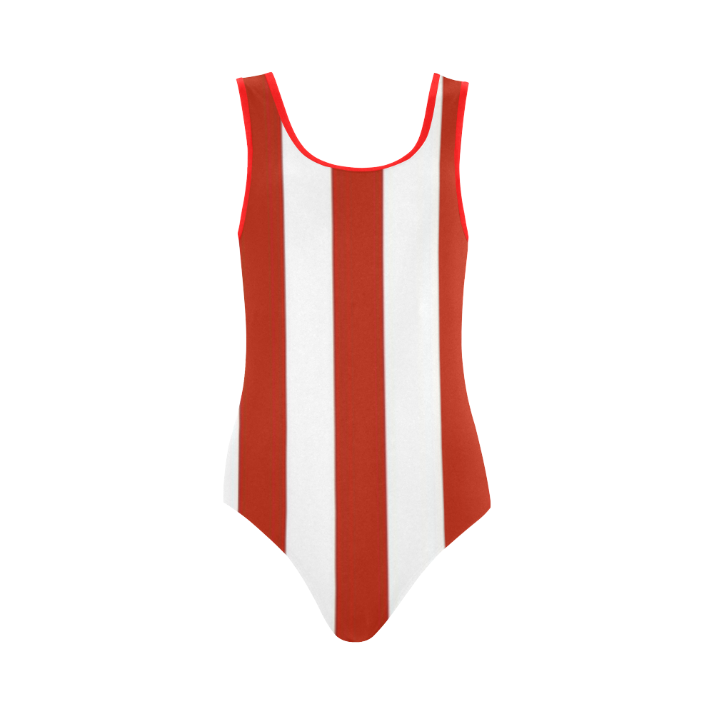 red white and blue stripes and stars 5 Vest One Piece Swimsuit (Model S04)