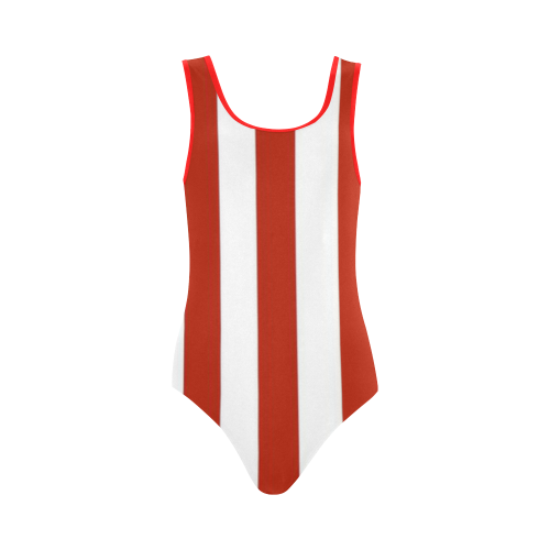 red white and blue stripes and stars 5 Vest One Piece Swimsuit (Model S04)